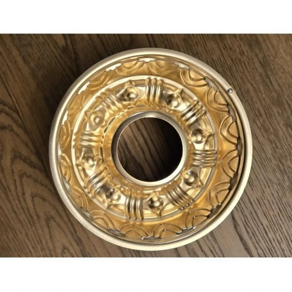 Copper Tone Aluminum Jello Cake Molds Fruit Basket Ring Set 3pc
